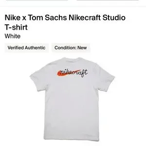 【Nike x Tom Sachs】 Nikecraft Studio T-Shirt White Nike x Tom Sachs NikeCraft Studio T-shirt White Size Small